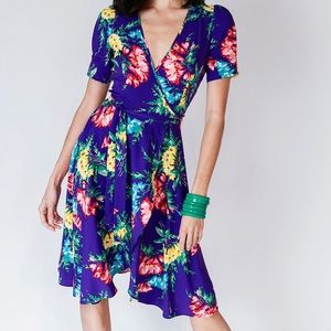 Classic Wrap Dress Bold Bouquet- 4